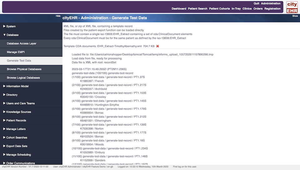 Generating Test Data Completed 