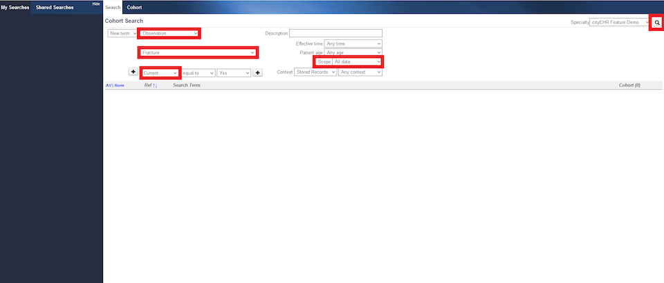 Changing Cohort Search Term to Observation