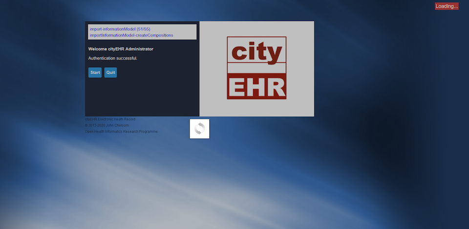 cityEHR log on page loading